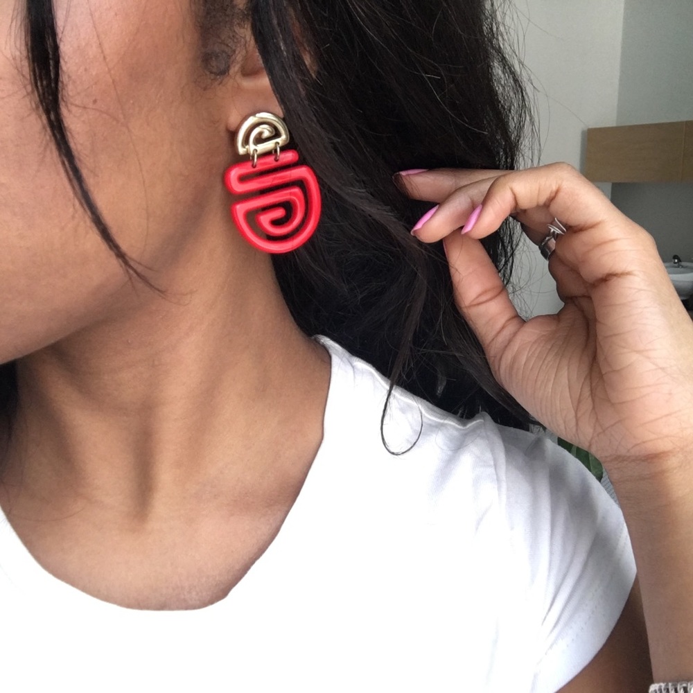 Aztec inspired spiral earrings